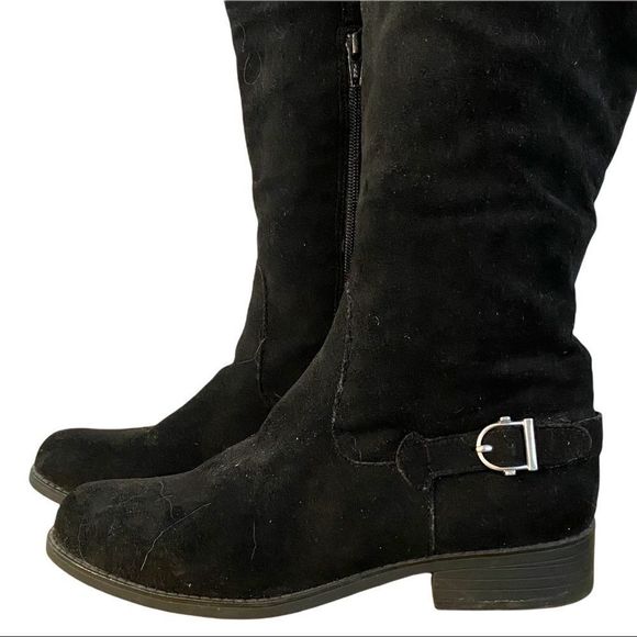 MIA DESIGNS ‘Jamie’ over the knee black faux suede boot size 8.5 EUC - Picture 2 of 5